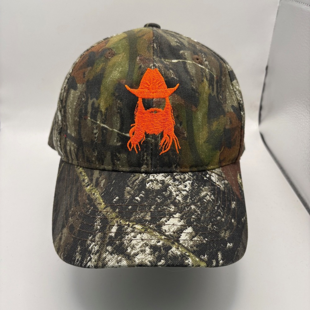 Mossy Oak Camo Baseball Hat Orange Bearded Cowboy Embroidery Adjustable Cap